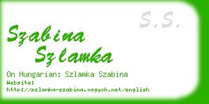 szabina szlamka business card